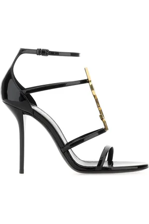 Saint Laurent Black leather Cassandra sandals