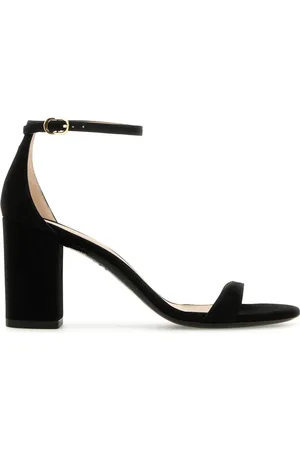 Stuart Weitzman Black suede Nudist Block sandals