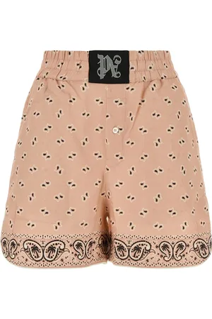 Palm Angels Printed linen blend shorts