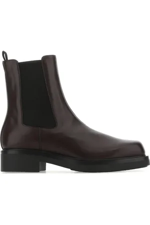 Prada Aubergine leather ankle boots