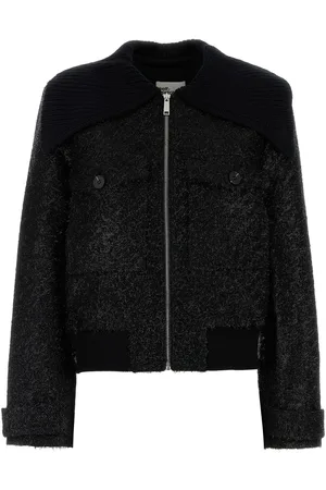 Self-Portrait Black polyester blend bomber jacket