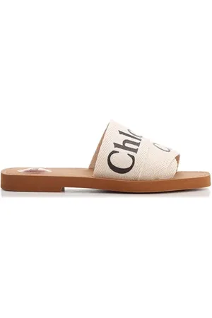 Chloé Sand linen Woody slippers