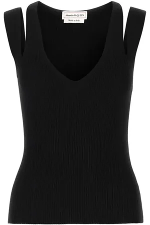 Alexander McQueen Black viscose blend top