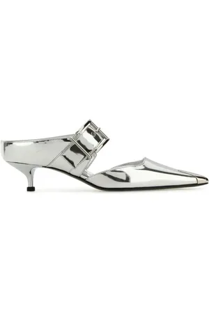 Alexander McQueen Silver leather Punk pumps