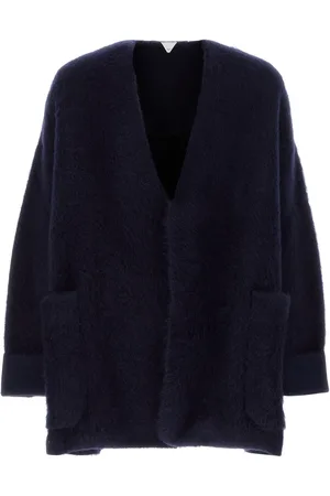 Bottega Veneta Navy blue stretch wool blend cardigan