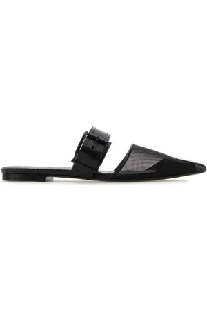 Alexander McQueen Black mesh and leather Punk slippers