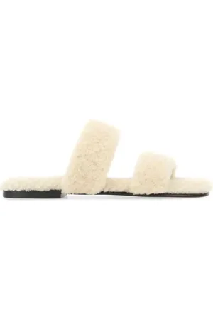 Saint Laurent Ivory shearling Bleach slippers