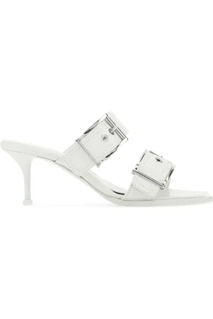 Alexander McQueen White leather mules