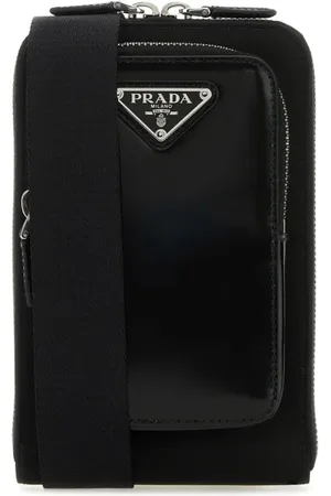 Prada Black nylon and leather phone case