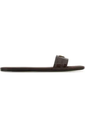 Prada Chocolate leather slippers