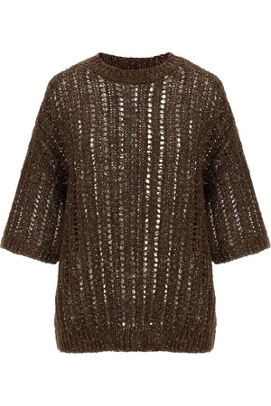Brunello Cucinelli Rustic Dazzling Net Sweaters And Cardigans