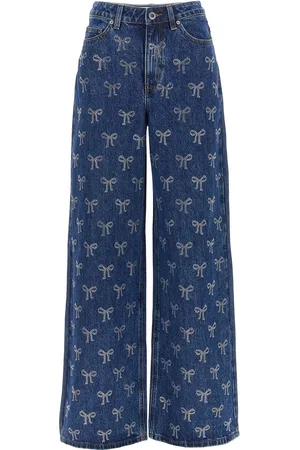 Self-Portrait Rhinestone Bow Jeans