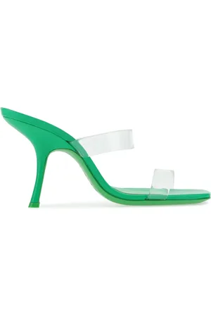 By Far Grass green Clara mules
