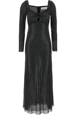 Self-Portrait Rhinestone Mesh Midi Skirts