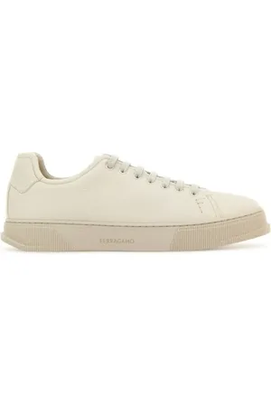 Salvatore Ferragamo Ivory leather sneakers