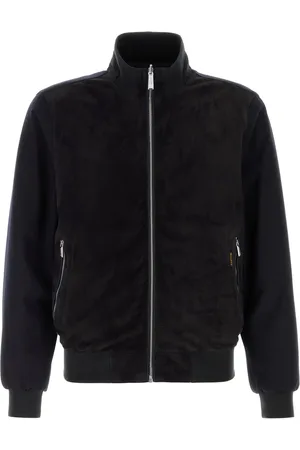 MOORER Midnight blue velvet Axten bomber jacket