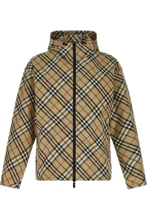 Burberry Check Waterproof Jacket Casual Jackets And Parka Beige