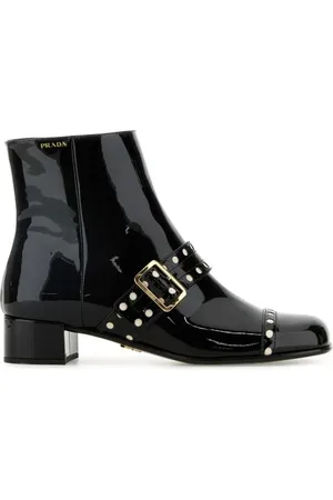 Prada Black leather ankle boots
