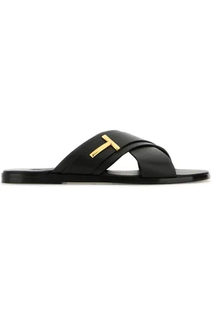 Tom Ford Black leather slippers