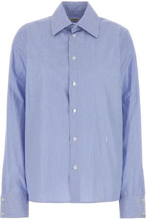 Saint Laurent Embroidered poplin Cassandre shirt