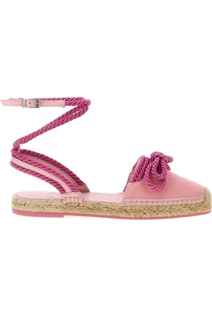 Mach & Mach Double Bow Pink Riviera Flat Shoes Pink
