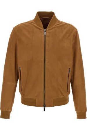 Pal Zileri Suede Bomber Jacket Casual Jackets And Parka Brown