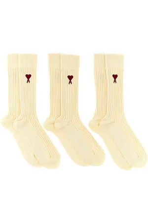 Ami 3-Pack Logo Embroidery Socks White