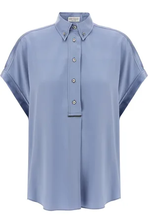 Brunello Cucinelli Silk Shirt Shirt And Blouse Gray