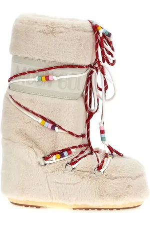 Moon Boot Icon Faux-Fur Beads Boots And Ankle Boots White