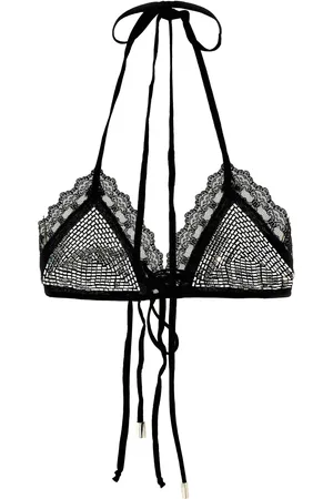 The Attico Rhinestone Bra Intimo Black
