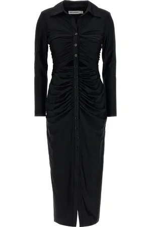 Self-Portrait Black Jersey Cut Out Midi Skirts Black