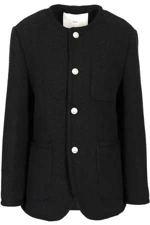 DUNST Collarless Tweed Jacket Jackets Black