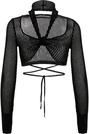 ANDREADAMO Openwork Cropped Top Tops