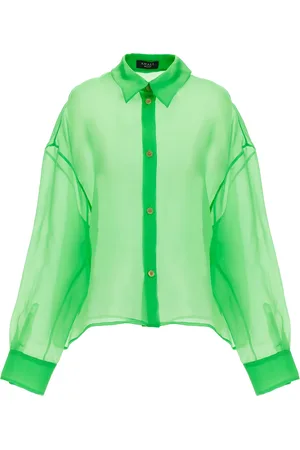 A.W.A.K.E. MODE Organdy 80s Shirt Shirt And Blouse Green