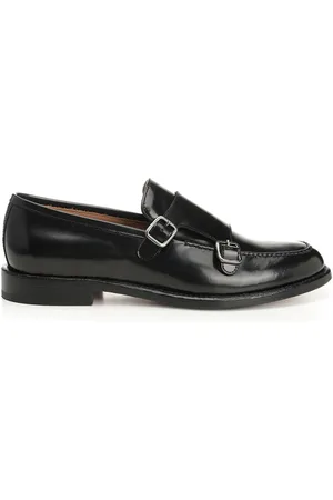 Corvari Double Buckle Moccasin Loafers Black