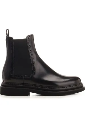 Dolce & Gabbana Black Brushed Leather Ankle Boot Scarpe Basse Black