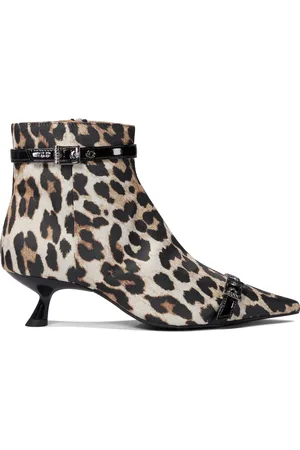 Ganni Leopard Ankle Boots