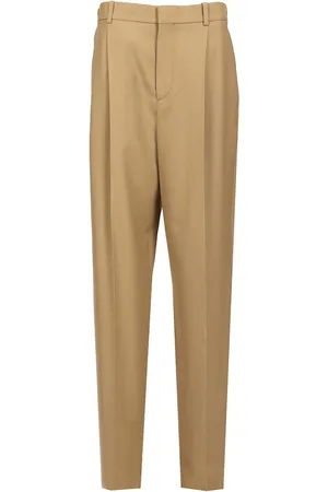 Saint Laurent Carrot-Fit Trousers Beige