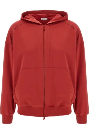 Brunello Cucinelli Shiny Trims Sweatshirt Red