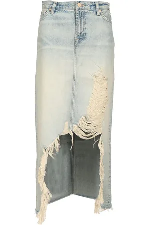 7 for all Mankind Midi Skirt Skirts Light Blue