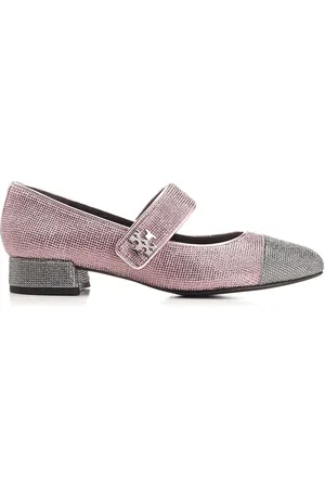 Tory Burch Embellished Mary Jane Pumps Grey