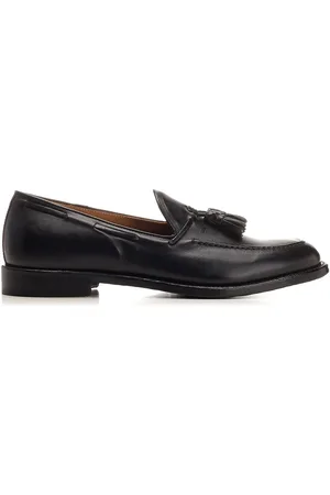 Corvari Leather Loafer With Tassels Lace-Up Shoes Black