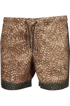 DRIES VAN NOTEN Printed Swim Shorts Swimwear Beige