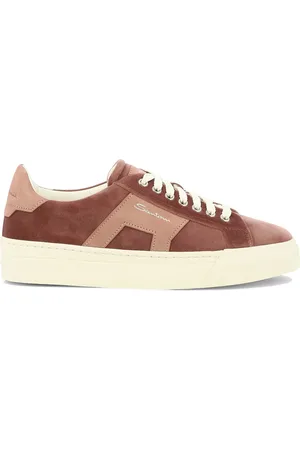 santoni Sneakers In Pelle Scamosciata Con Stampa Logo Sneakers & Slip-On