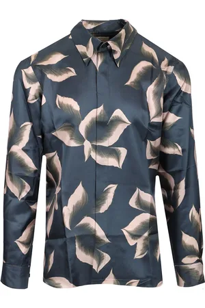 DRIES VAN NOTEN Carviesprinted Silk Shirt Shirts Blue