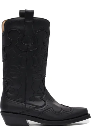 Ganni Embroidered Western Boots Stivali & Stivaletti