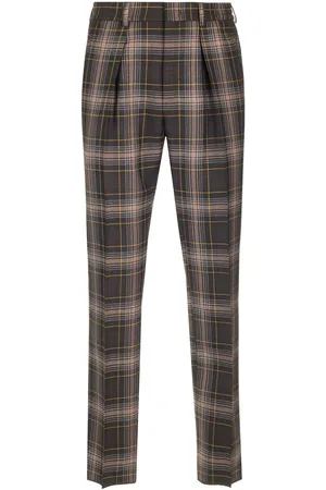 Fendi Brown Tartan Trousers Brown