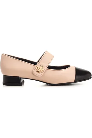 Tory Burch Cap-Toe Mary Jane Heel Ballet 25mm Pink/Black Scarpe Basse Rose