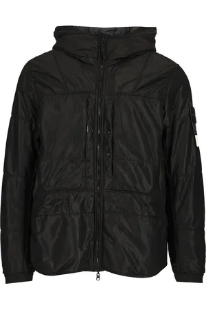 Stone Island Short Parka Jackets Black
