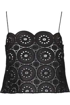 MATTEAU Cotton Lace Top Tops Black